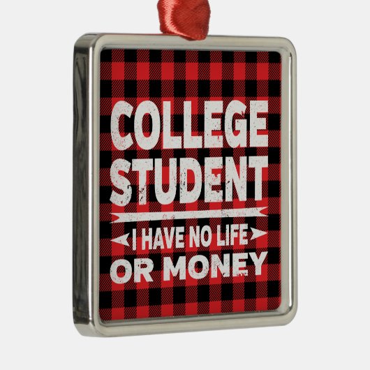 大学生メジャーズクリスマスレッドプレイド メタルオーナメント (右)