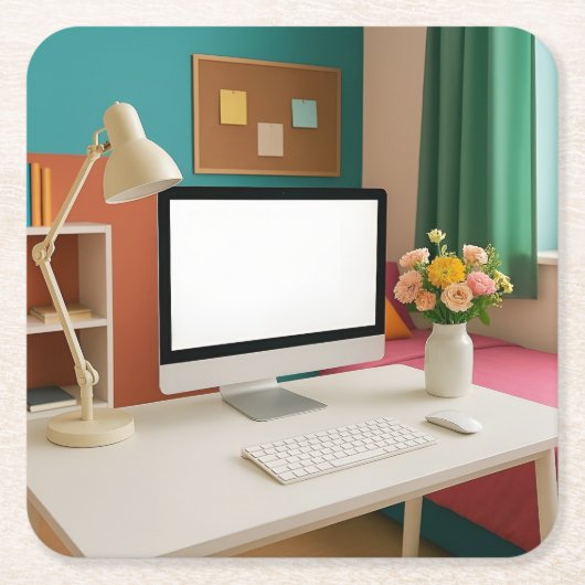 大学生ルームコースターセット スクエアペーパーコースター (正面)