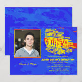 大学生向け写真付き卒業招待状 招待状 (正面/裏面)