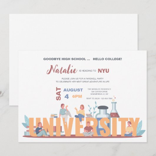 大学生命卒業党 招待状 (正面/裏面)