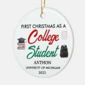 大学生活最初のクリスマス、初めての セラミックオーナメント (左)