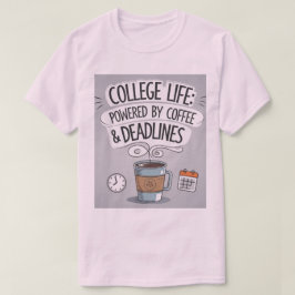 大学生活Powered by Coffee – あなたの日を燃やす Tシャツ