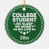 大学生Noスリープマネーライフグリーンシェイプ セラミックオーナメント (正面)
