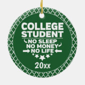 大学生Noスリープマネーライフグリーンシェイプ セラミックオーナメント (裏面)