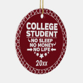 大学生Noスリープマネー生活赤い図形 セラミックオーナメント (右)