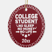 大学生Noスリープマネー生活赤い図形 セラミックオーナメント (左)