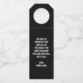 大学男らし写真卒業 ボトルネックタグ (裏面)