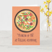 大学考えピザで孫の カード (黄色い花)