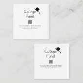 大学資金スキャンQR追加詳細院寄付 スクエア名刺 (正面/裏面)