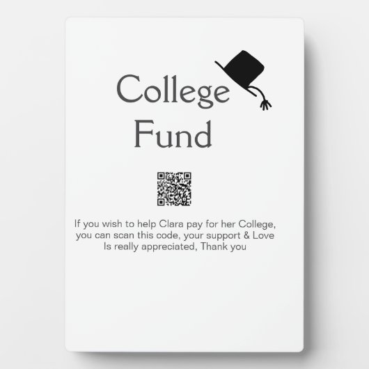 大学資金スキャンQR追加詳細院寄付 フォトプラーク (正面)