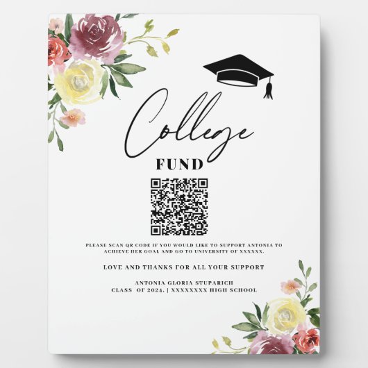 大学資金フローラ卒業証書 フォトプラーク (正面)