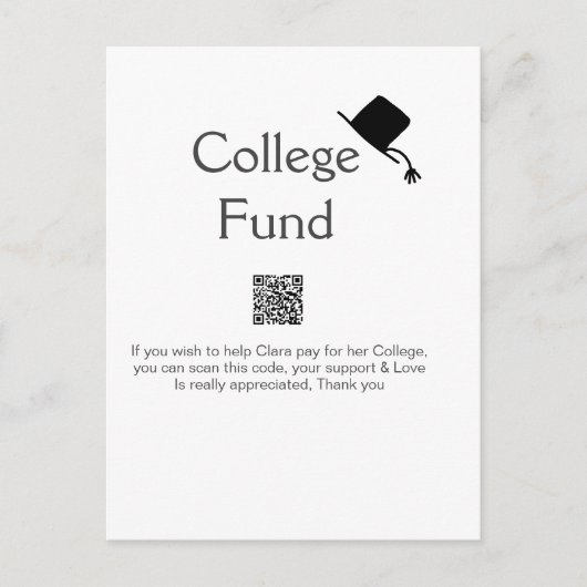 大学資金 寄付の詳細を追加 卒業生への寄付 ポストカード (正面)