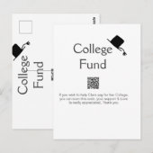 大学資金 QRコード 寄付 詳細 卒業生 寄付金 ポストカード (正面/裏面)