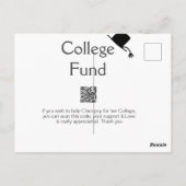 大学資金 QRコード 寄付 詳細 卒業生 寄付金 ポストカード (裏面)