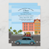 大学進学おめでとうトランクパーティ 招待状 (正面/裏面)