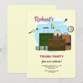大学進学お祝いトランクパーティー招待状 招待状 (正面/裏面)