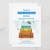 大学進学の男性 招待状 (正面/裏面)