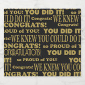 大学院おめでとうブラックと金ゴールド ビールラベル (シングルラベル)