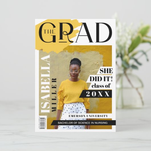 大学院おもしろいトレンディー写真雑誌の表紙 案内状 (スタンド正面)