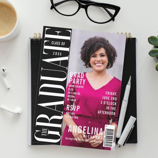 大学院おもしろいトレンディー誌カバーグラッドパーティー 招待状