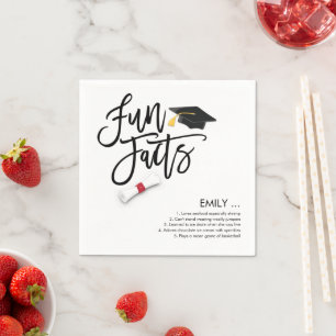 大学院おもしろいファクトScript Grad Cap Diploma スタンダードカクテルナプキン