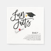 大学院おもしろいファクトScript Grad Cap Diploma スタンダードカクテルナプキン (正面)