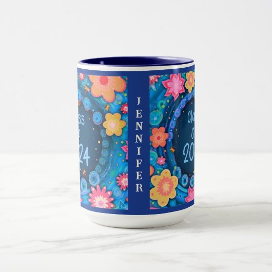 大学院おもしろいフローラ名ガーリー年 マグカップ (中央)
