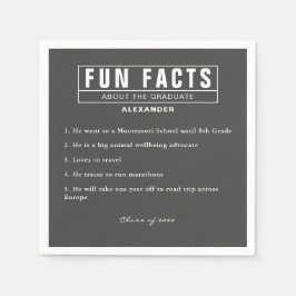 大学院おもしろい事実灰色の炭紙 スタンダードカクテルナプキン