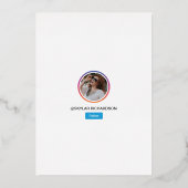 大学院おもしろいInstagram Social Mediaグラッドパーティー 箔招待状 (裏面)