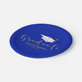 大学院かわいい金ゴールドグリッター書道の卒業 ペーパープレート (アングル)