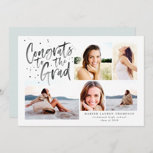 大学院での写真数々の発表おめでとう 案内状 (正面/裏面)