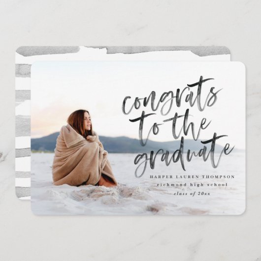 大学院での発表おめでとう 案内状 (正面/裏面)