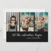 大学院で冒険を始める | 3枚の写真 招待状 (正面)