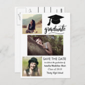 大学院で手書き | 3枚の写真を保存する ポストカード (正面/裏面)