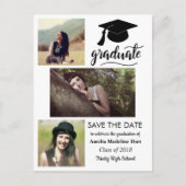 大学院で手書き | 3枚の写真を保存する ポストカード (正面)