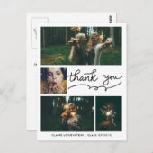 大学院で手書き | 4つの写真 | サンキュー ポストカード (正面/裏面)