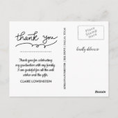 大学院で手書き | 4つの写真 | サンキュー ポストカード (裏面)