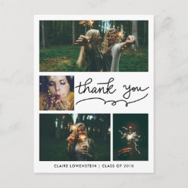 大学院で手書き | 4つの写真 | サンキュー ポストカード