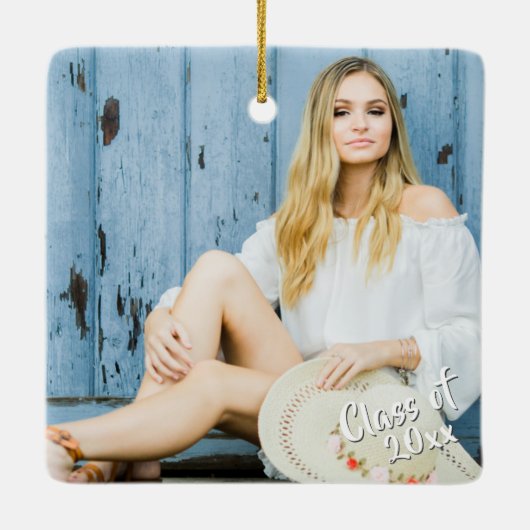 大学院で編集可能な黒と星2枚の写真 セラミックオーナメント (裏面)