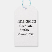 大学院で20XX文字のクラスを追加 ギフトタグ (裏面)