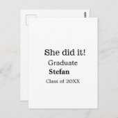 大学院で20XX文字のクラスを追加 ポストカード (正面/裏面)