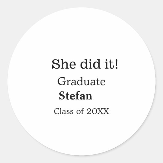 大学院で20XX文字のクラスを追加 ラウンドシール (正面)