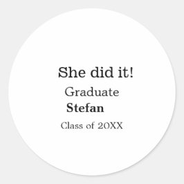 大学院で20XX文字のクラスを追加 ラウンドシール