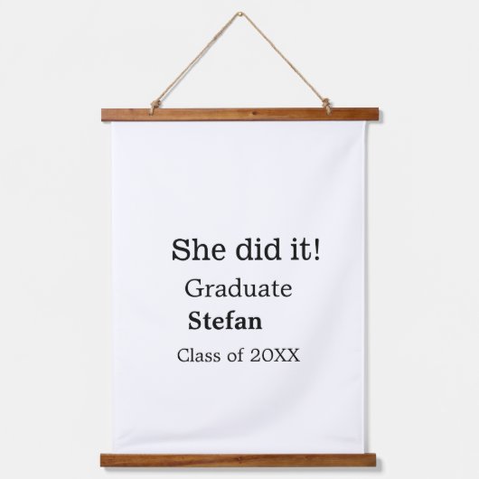 大学院で20XX文字のクラスを追加 吊り下げ型タペストリー (正面)