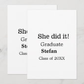 大学院で20XX文字のクラスを追加 招待状 (正面/裏面)