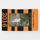 大学院のお祝いのオレンジ写真のヤードの印 横断幕 (横)