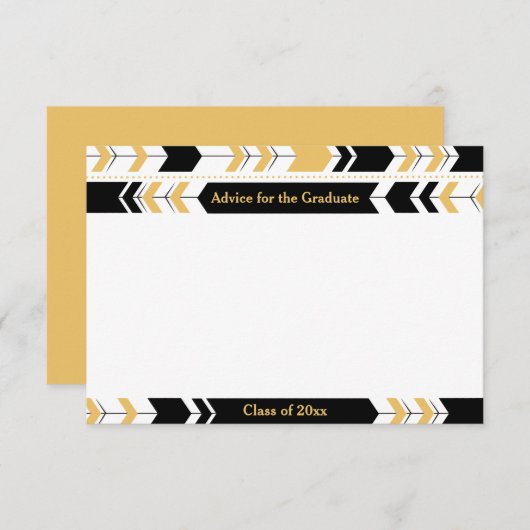 大学院のアドバイスは黒い金ゴールドの種族の矢を梳きます 招待状 (正面/裏面)