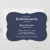 大学院のフェイクな金ゴールドホイルの原稿の写真|の濃紺 招待状 (裏面)
