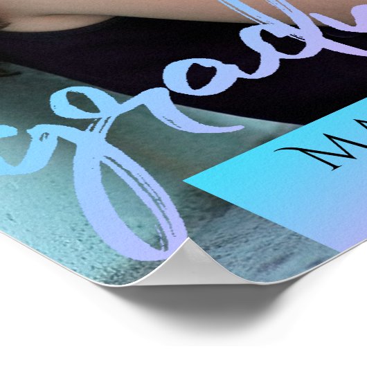 大学院のブルースクリプト |ブクールラシフォトキープサケ ポスター (角)