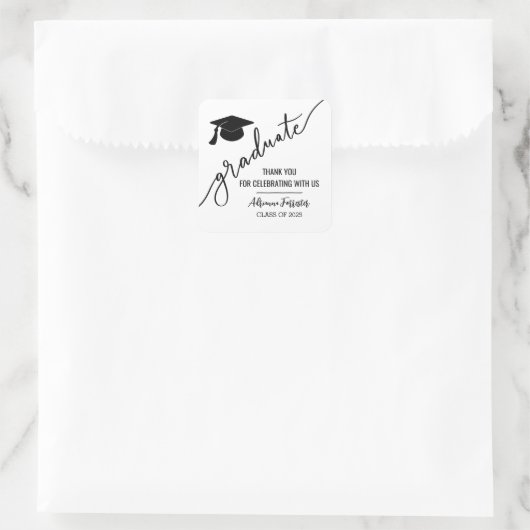 大学院のミニマル脚本 | グラッドハットありがとう スクエアシール (バッグ)